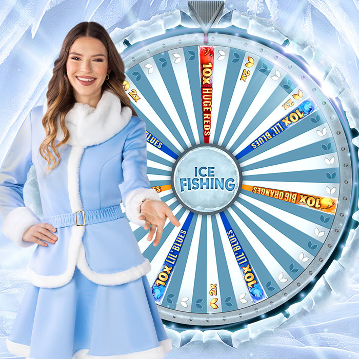 Online casino lobby with Ice Fishing Live game